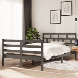 vidaXL Massivholzbett Grau Kiefer 120x200 cm