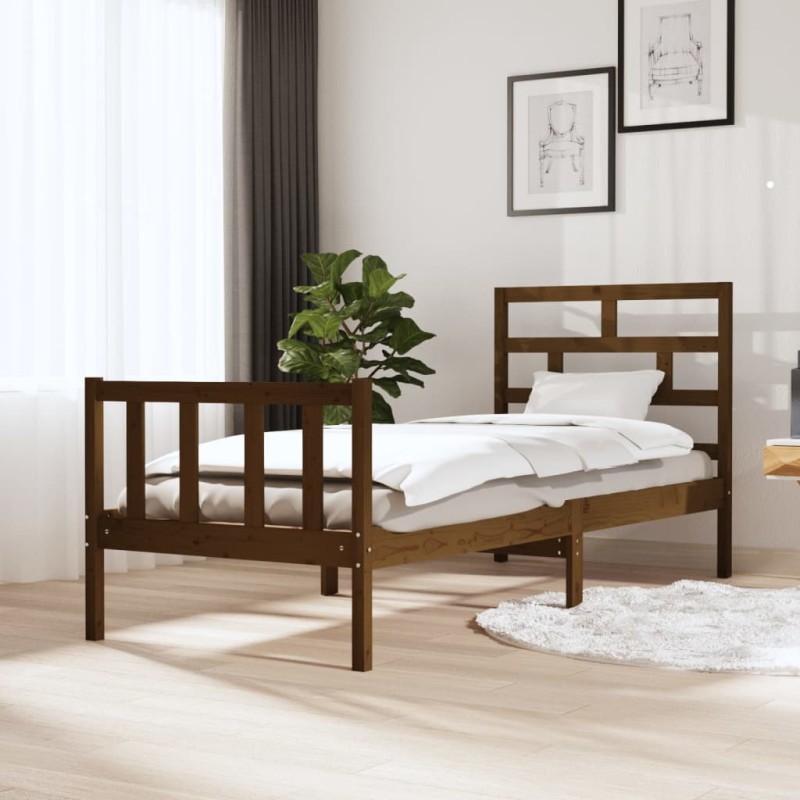 vidaXL Massivholzbett Honigbraun Kiefer 75x190 cm vidaXL Massivholzbett Honigbraun Kiefer 75x190 cm