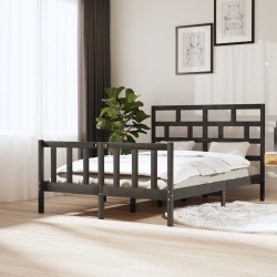 vidaXL Massivholzbett Grau Kiefer 140x200 cm