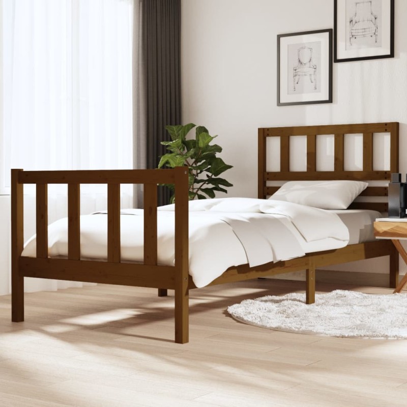 vidaXL Massivholzbett Honigbraun 90x200 cm vidaXL Massivholzbett Honigbraun 90x200 cm
