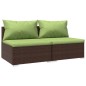 vidaXL 2-tlg. Garten-Lounge-Set mit Kissen Poly Rattan Braun vidaXL 2-tlg. Garten-Lounge-Set mit Kissen Poly Rattan Braun