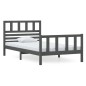 vidaXL Massivholzbett Grau 100x200 cm vidaXL Massivholzbett Grau 100x200 cm
