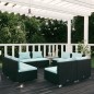 vidaXL 8-tlg. Garten-Lounge-Set mit Kissen Poly Rattan Schwarz vidaXL 8-tlg. Garten-Lounge-Set mit Kissen Poly Rattan Schwarz