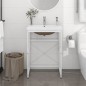 vidaXL Badezimmer-Waschtischgestell mit Waschbecken Weiß Eisen vidaXL Badezimmer-Waschtischgestell mit Waschbecken Weiß Eisen