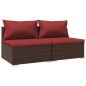 vidaXL 2-tlg. Garten-Lounge-Set mit Kissen Poly Rattan Braun vidaXL 2-tlg. Garten-Lounge-Set mit Kissen Poly Rattan Braun