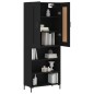 Highboard Schwarz 69,5x34x180 cm Holzwerkstoff Highboard Schwarz 69,5x34x180 cm Holzwerkstoff
