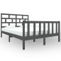 vidaXL Massivholzbett Grau Kiefer 135x190 cm vidaXL Massivholzbett Grau Kiefer 135x190 cm
