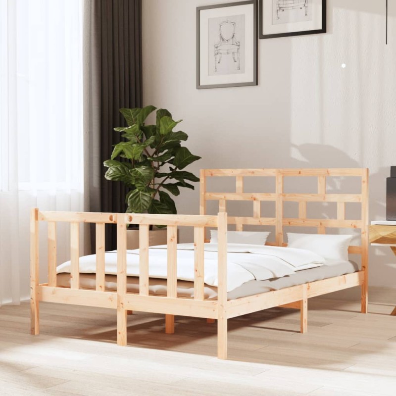 vidaXL Massivholzbett Kiefer 140x190 cm vidaXL Massivholzbett Kiefer 140x190 cm