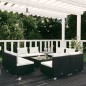 vidaXL 9-tlg. Garten-Lounge-Set mit Kissen Poly Rattan Schwarz vidaXL 9-tlg. Garten-Lounge-Set mit Kissen Poly Rattan Schwarz