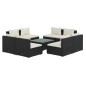 vidaXL 9-tlg. Garten-Lounge-Set mit Kissen Poly Rattan Schwarz vidaXL 9-tlg. Garten-Lounge-Set mit Kissen Poly Rattan Schwarz
