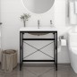 vidaXL Badezimmer-Waschtischgestell mit Waschbecken Schwarz Eisen vidaXL Badezimmer-Waschtischgestell mit Waschbecken Schwarz Eisen