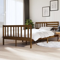 vidaXL Massivholzbett Honigbraun 120x200 cm