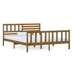 vidaXL Massivholzbett Honigbraun 120x200 cm