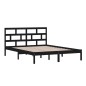 vidaXL Massivholzbett Schwarz 150x200 cm vidaXL Massivholzbett Schwarz 150x200 cm