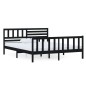 vidaXL Massivholzbett Schwarz 120x200 cm vidaXL Massivholzbett Schwarz 120x200 cm