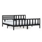 vidaXL Massivholzbett Schwarz 200x200 cm vidaXL Massivholzbett Schwarz 200x200 cm