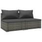 vidaXL 2-tlg. Garten-Lounge-Set mit Kissen Poly Rattan Grau vidaXL 2-tlg. Garten-Lounge-Set mit Kissen Poly Rattan Grau