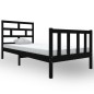 vidaXL Massivholzbett Schwarz Kiefer 100x200 cm vidaXL Massivholzbett Schwarz Kiefer 100x200 cm
