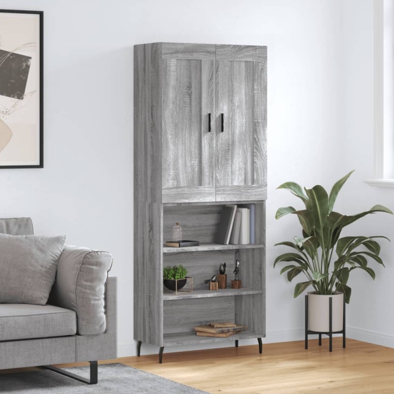 Highboard Grau Sonoma 69,5x34x180 cm Holzwerkstoff Highboard Grau Sonoma 69,5x34x180 cm Holzwerkstoff
