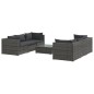 vidaXL 7-tlg. Garten-Lounge-Set mit Kissen Poly Rattan Grau vidaXL 7-tlg. Garten-Lounge-Set mit Kissen Poly Rattan Grau