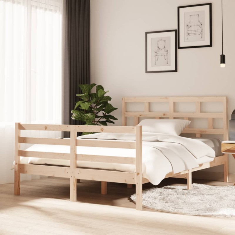 vidaXL Massivholzbett 135x190 cm vidaXL Massivholzbett 135x190 cm