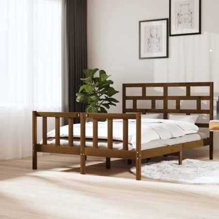 vidaXL Massivholzbett Honigbraun Kiefer 150x200 cm