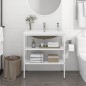 vidaXL Badezimmer-Waschtischgestell mit Waschbecken Weiß Eisen vidaXL Badezimmer-Waschtischgestell mit Waschbecken Weiß Eisen