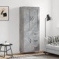 Highboard Betongrau 69,5x34x180 cm Holzwerkstoff Highboard Betongrau 69,5x34x180 cm Holzwerkstoff