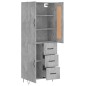Highboard Betongrau 69,5x34x180 cm Holzwerkstoff Highboard Betongrau 69,5x34x180 cm Holzwerkstoff