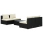 vidaXL 5-tlg. Garten-Lounge-Set mit Kissen Poly Rattan Schwarz vidaXL 5-tlg. Garten-Lounge-Set mit Kissen Poly Rattan Schwarz