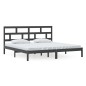vidaXL Massivholzbett Schwarz Kiefer 200x200 cm vidaXL Massivholzbett Schwarz Kiefer 200x200 cm