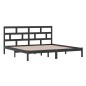 vidaXL Massivholzbett Schwarz Kiefer 200x200 cm vidaXL Massivholzbett Schwarz Kiefer 200x200 cm