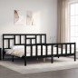 Massivholzbett mit Kopfteil Schwarz 200x200 cm Massivholzbett mit Kopfteil Schwarz 200x200 cm