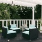 vidaXL 4-tlg. Garten-Lounge-Set mit Auflagen Poly Rattan Schwarz vidaXL 4-tlg. Garten-Lounge-Set mit Auflagen Poly Rattan Schwarz