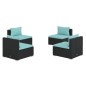 vidaXL 4-tlg. Garten-Lounge-Set mit Auflagen Poly Rattan Schwarz vidaXL 4-tlg. Garten-Lounge-Set mit Auflagen Poly Rattan Schwarz