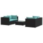 vidaXL 5-tlg. Garten-Lounge-Set mit Kissen Poly Rattan Schwarz vidaXL 5-tlg. Garten-Lounge-Set mit Kissen Poly Rattan Schwarz