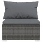 vidaXL 5-tlg. Garten-Lounge-Set mit Kissen Poly Rattan Grau vidaXL 5-tlg. Garten-Lounge-Set mit Kissen Poly Rattan Grau