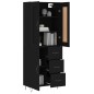 Highboard Schwarz 69,5x34x180 cm Holzwerkstoff Highboard Schwarz 69,5x34x180 cm Holzwerkstoff