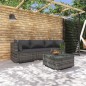 vidaXL 4-tlg. Garten-Lounge-Set mit Kissen Poly Rattan Grau vidaXL 4-tlg. Garten-Lounge-Set mit Kissen Poly Rattan Grau