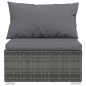 vidaXL 4-tlg. Garten-Lounge-Set mit Kissen Poly Rattan Grau vidaXL 4-tlg. Garten-Lounge-Set mit Kissen Poly Rattan Grau