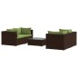 vidaXL 5-tlg. Garten-Lounge-Set mit Kissen Poly Rattan Braun vidaXL 5-tlg. Garten-Lounge-Set mit Kissen Poly Rattan Braun