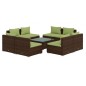 vidaXL 9-tlg. Garten-Lounge-Set mit Kissen Poly Rattan Braun vidaXL 9-tlg. Garten-Lounge-Set mit Kissen Poly Rattan Braun