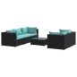 vidaXL 6-tlg. Garten-Lounge-Set mit Kissen Poly Rattan Schwarz vidaXL 6-tlg. Garten-Lounge-Set mit Kissen Poly Rattan Schwarz