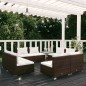 vidaXL 8-tlg. Garten-Lounge-Set mit Kissen Poly Rattan Braun vidaXL 8-tlg. Garten-Lounge-Set mit Kissen Poly Rattan Braun