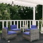 vidaXL 4-tlg. Garten-Lounge-Set mit Kissen Poly Rattan Grau vidaXL 4-tlg. Garten-Lounge-Set mit Kissen Poly Rattan Grau