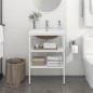 vidaXL Badezimmer-Waschtischgestell mit Waschbecken Weiß Eisen vidaXL Badezimmer-Waschtischgestell mit Waschbecken Weiß Eisen