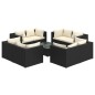 vidaXL 9-tlg. Garten-Lounge-Set mit Kissen Poly Rattan Schwarz vidaXL 9-tlg. Garten-Lounge-Set mit Kissen Poly Rattan Schwarz