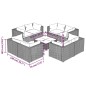 vidaXL 9-tlg. Garten-Lounge-Set mit Kissen Poly Rattan Schwarz vidaXL 9-tlg. Garten-Lounge-Set mit Kissen Poly Rattan Schwarz