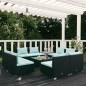 vidaXL 9-tlg. Garten-Lounge-Set mit Kissen Poly Rattan Schwarz vidaXL 9-tlg. Garten-Lounge-Set mit Kissen Poly Rattan Schwarz