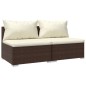 vidaXL 2-tlg. Garten-Lounge-Set mit Kissen Poly Rattan Braun vidaXL 2-tlg. Garten-Lounge-Set mit Kissen Poly Rattan Braun